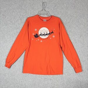 Vtg Auburn Santa Sleigh "And To All A War Eagle" Christmas Long Sleeve T-shirt S